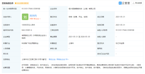 恒大新能源汽車版圖再擴(kuò)張 上海網(wǎng)絡(luò)技術(shù)轉(zhuǎn)讓與億元新公司成立
